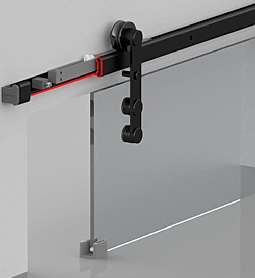 BARNDOOR 8920 - SÜRME CAM KAPI [ STANDART ] - SETBOX 1700 MM - SİYAH