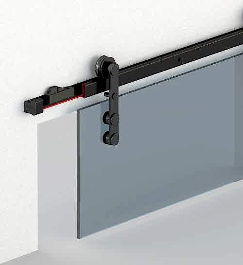 BARNDOOR 8921 - SÜRME CAM KAPI [ STANDART ] - SETBOX 1700 MM - SİYAH