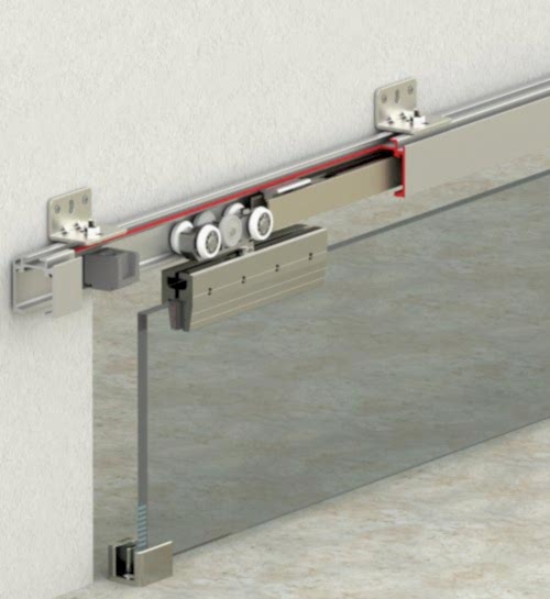 60 KG AYARLI ÇİFT YÖNE YAVAŞLATICISLI SÜRME CAM KAPI SİSTEMİ