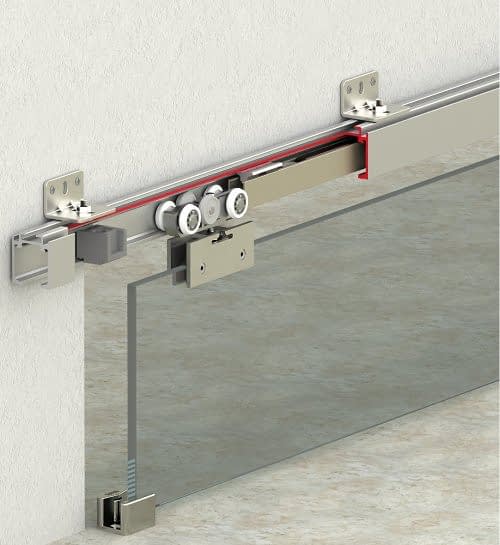 60 KG AYARLI ÇİFT YÖNE YAVAŞLATICISLI SÜRME CAM KAPI SİSTEMİ