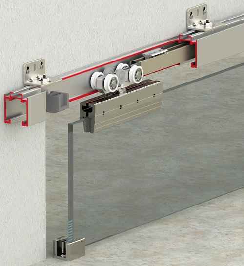 120 KG AYARLI ÇİFT YÖNE YAVAŞLATICISLI SÜRME CAM KAPI SİSTEMİ