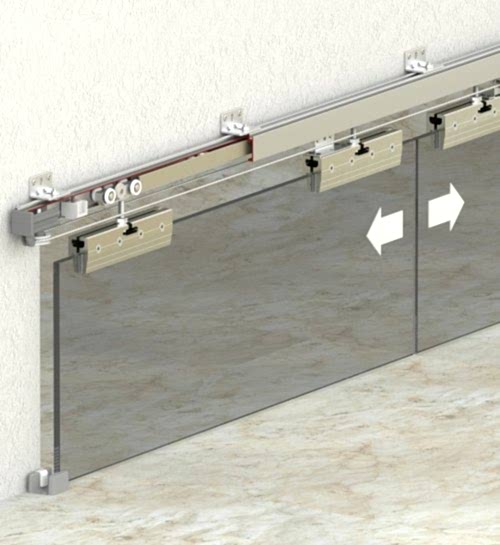 60 KG AYARLI ÇİFT YÖNE YAVAŞLATICILI HALATLI SÜRME CAM KAPI SİSTEMİ