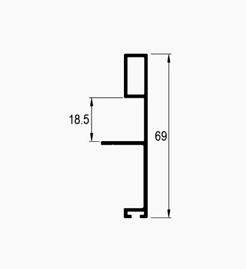 M50 1410 - E-ALUM.PROF - 1000 MM - PARLAK